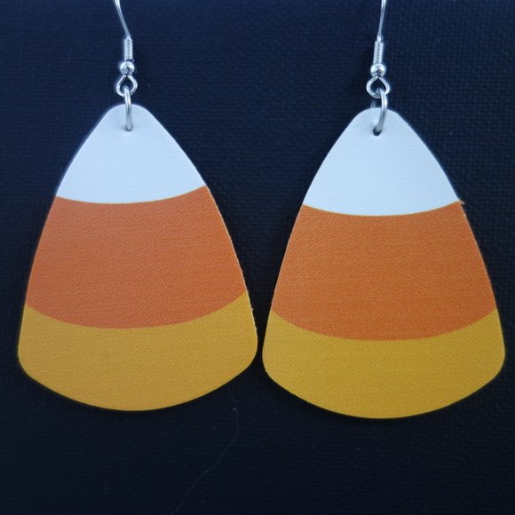 3/$25 Candy Corn Dangle Teardrop Tear Drop Earrings - Picture 1 of 2
